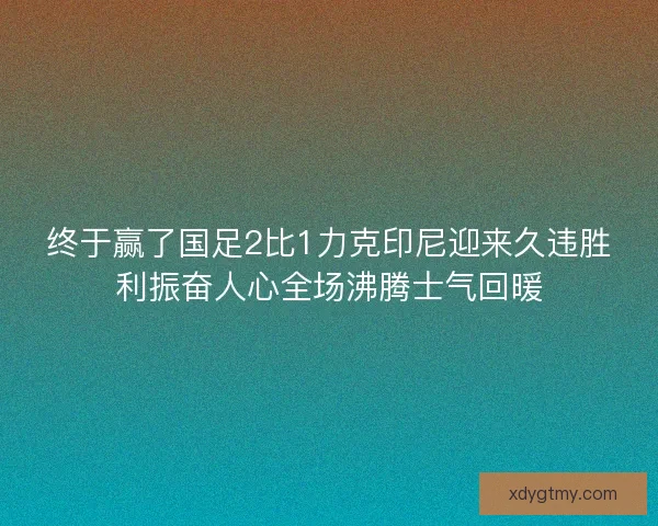 终于赢了国足2比1力克印尼迎来久违胜利振奋人心全场沸腾士气回暖