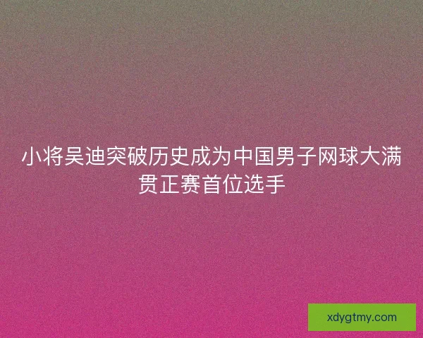 小将吴迪突破历史成为中国男子网球大满贯正赛首位选手 小将吴迪突破历史成为中国男子网球大满贯正赛首位选手